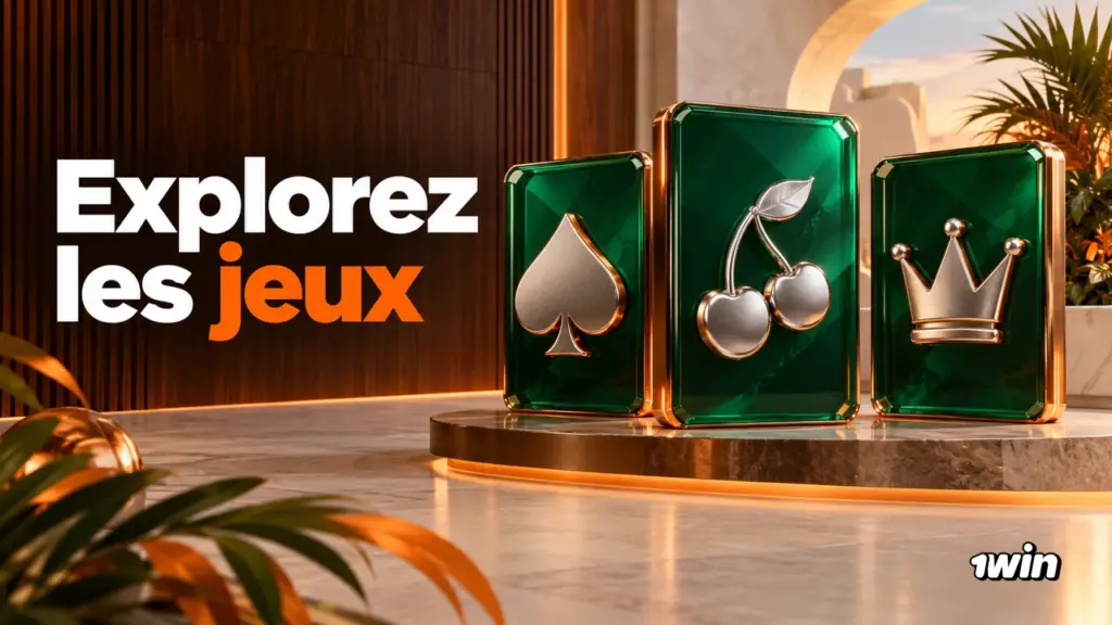 Trois panneaux verts illustrés d’un pique, de cerises et d’une couronne