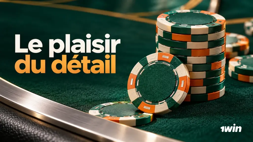 Jetons verts et orange sur une table de casino.