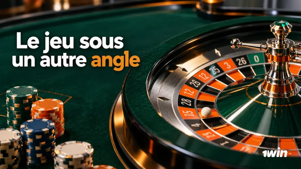 Roue de roulette et jetons sur une table verte.